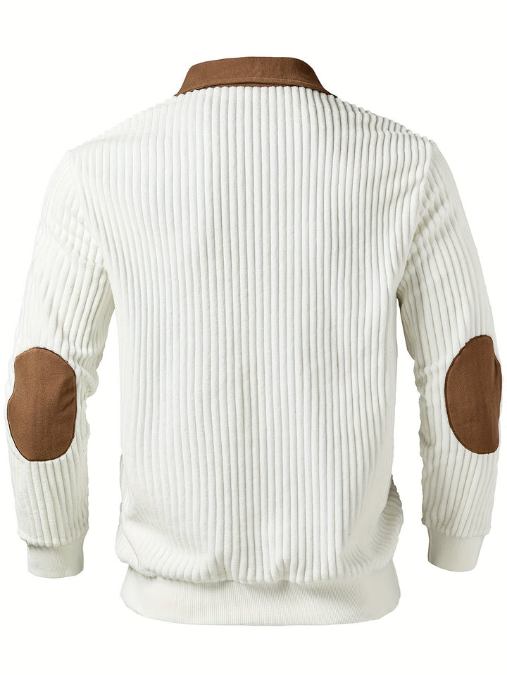 Two-tone med kvartsdragkedja pullover