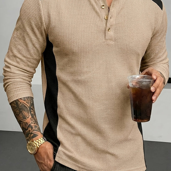 Strukturerad långärmad henley