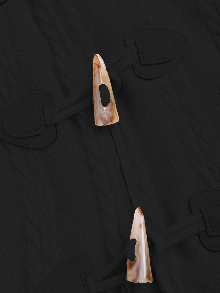 Pälsfodrad med huva longline kappa
