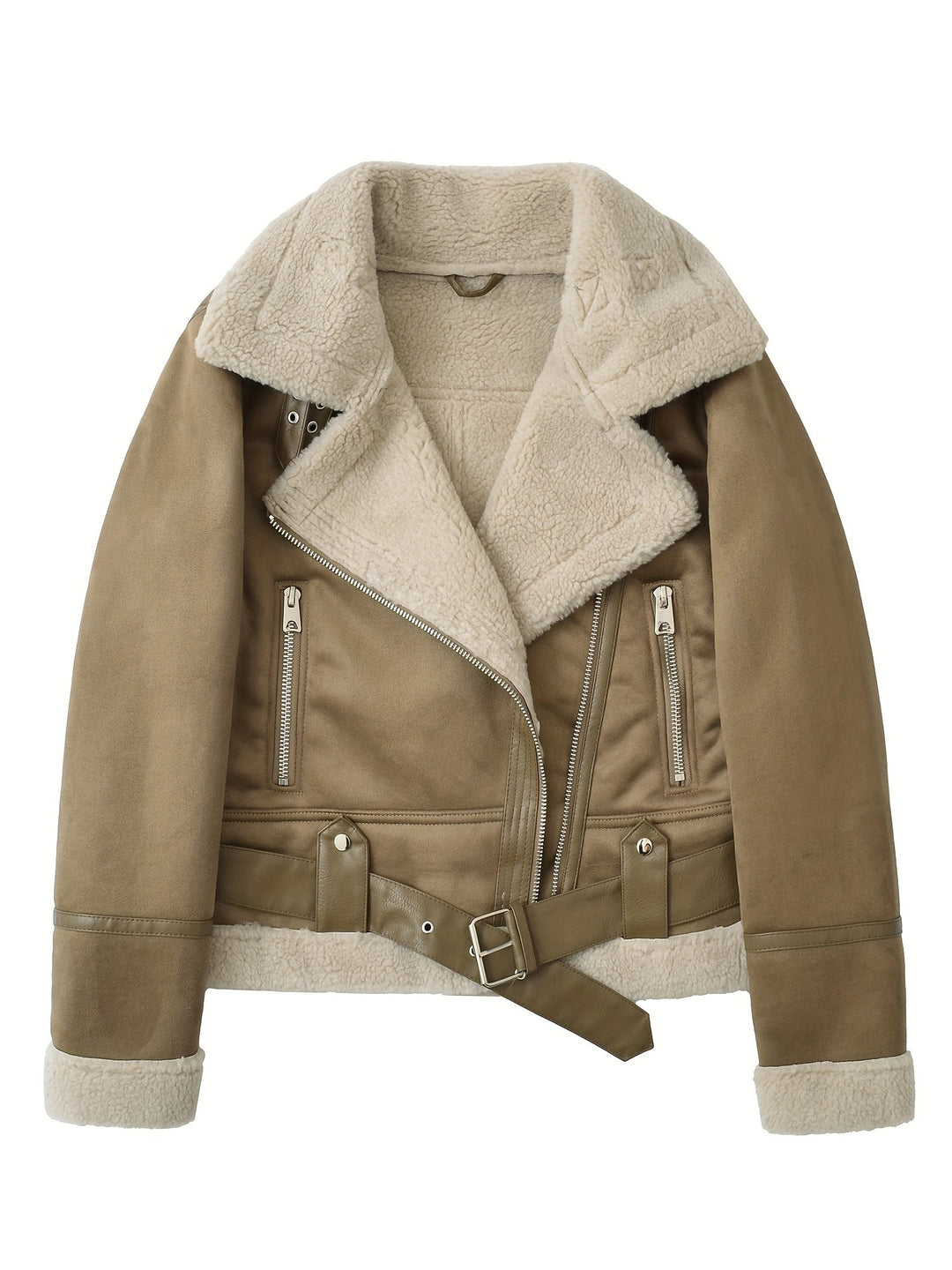 Belted aviator jacka