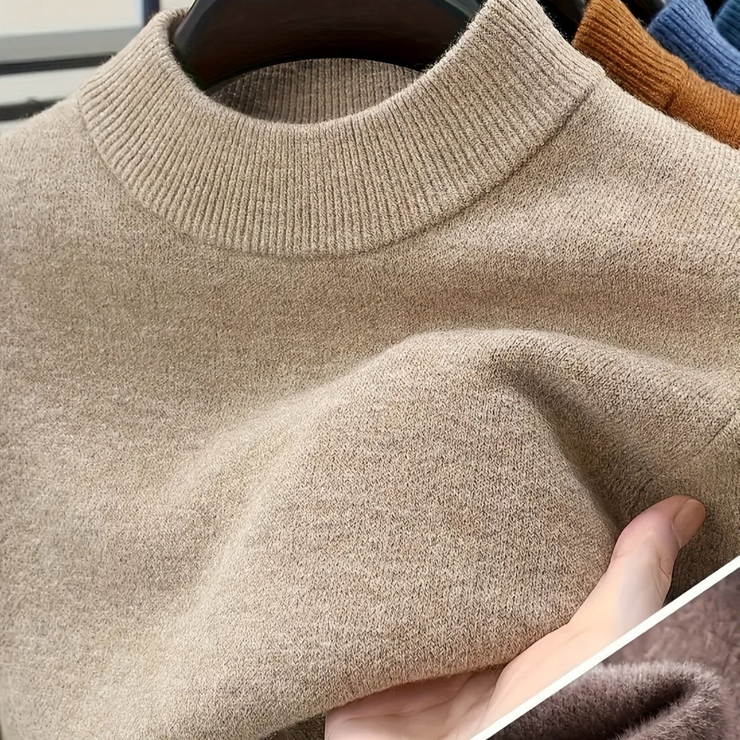 Mock hals stickad tröja