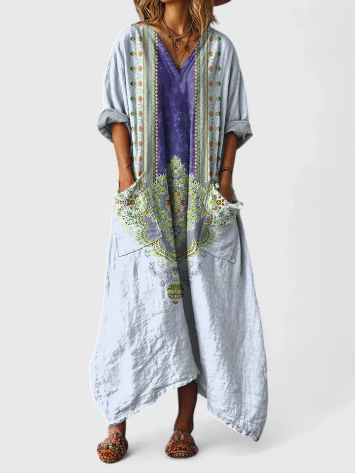 Elegant oversize ficka klänning