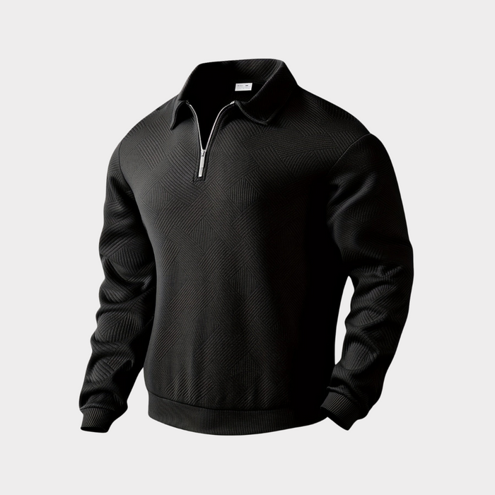 Strukturerad med halv dragkedja pullover
