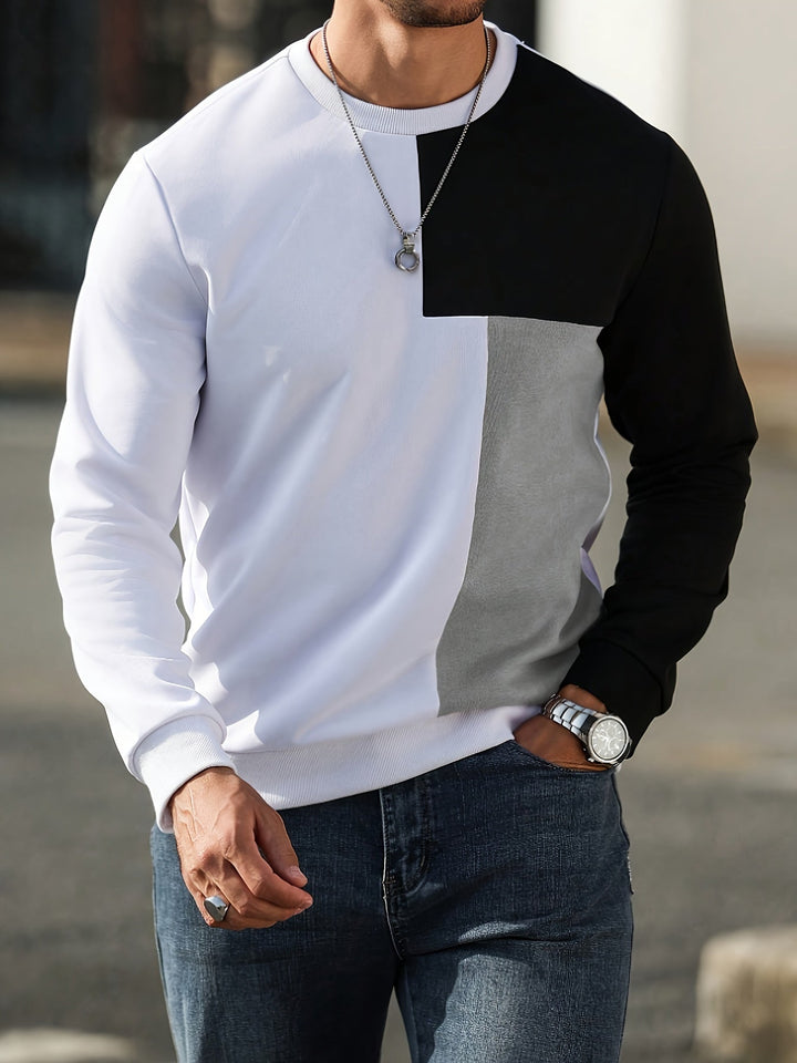 Modern färgblock sweatshirt