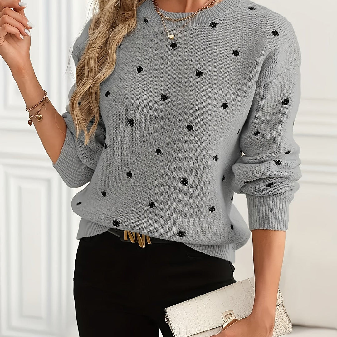 Polka dot rundhalsad tröja