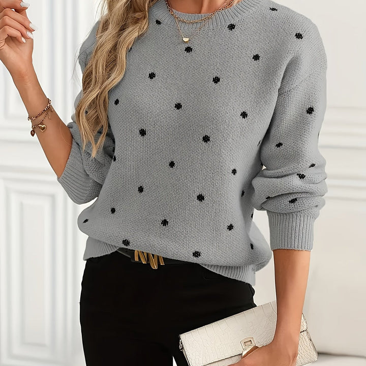 Polka dot rundhalsad tröja