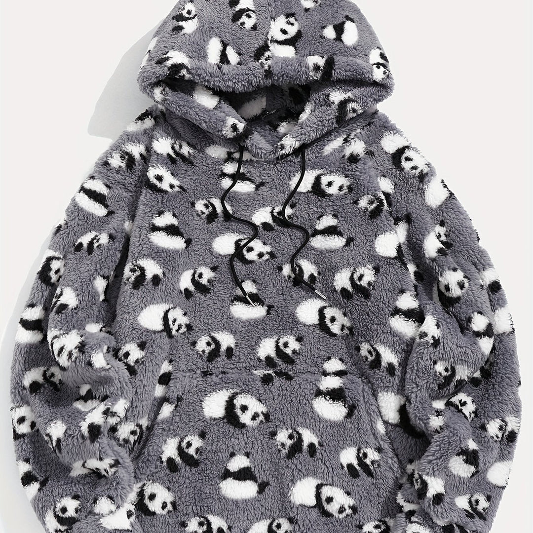 Mönstrad med huva sweatshirt