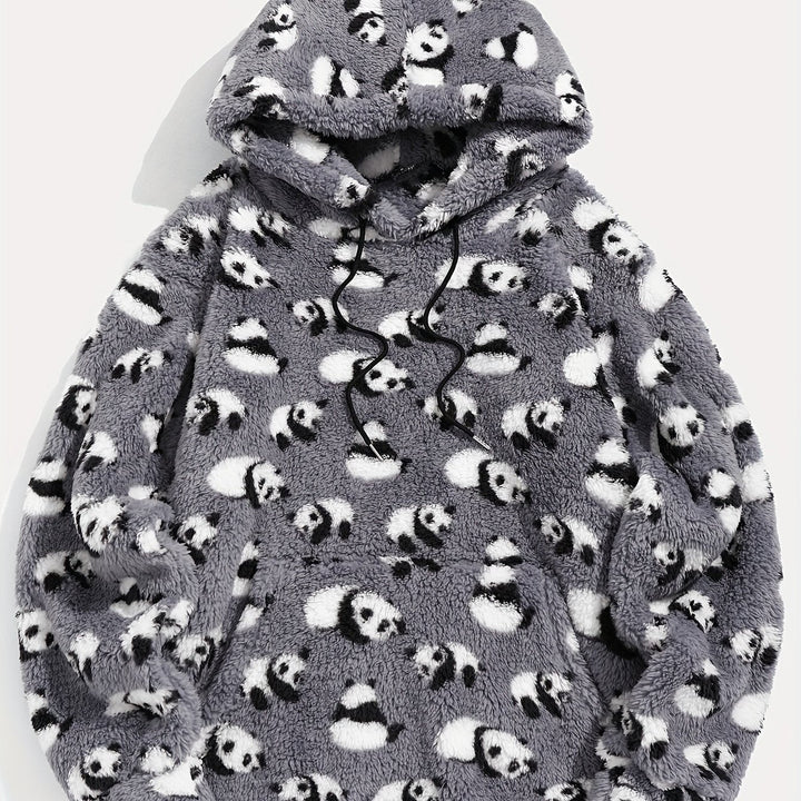 Mönstrad med huva sweatshirt