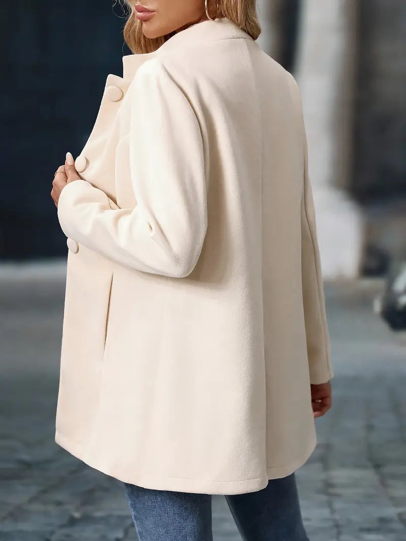 Elegant med ståkrage knapp kappa