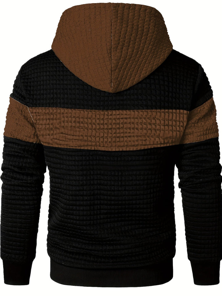 Strukturerad färgblock hoodie