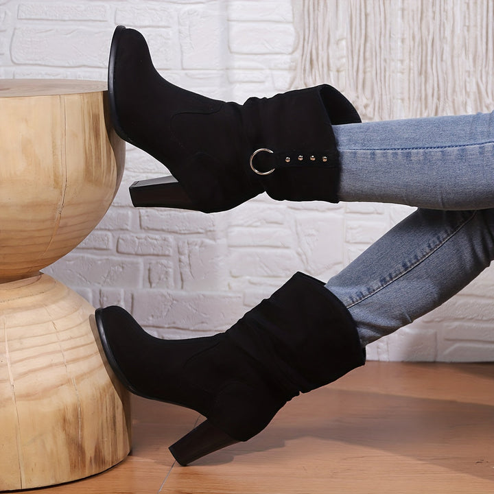 Slouchy western ankelboots