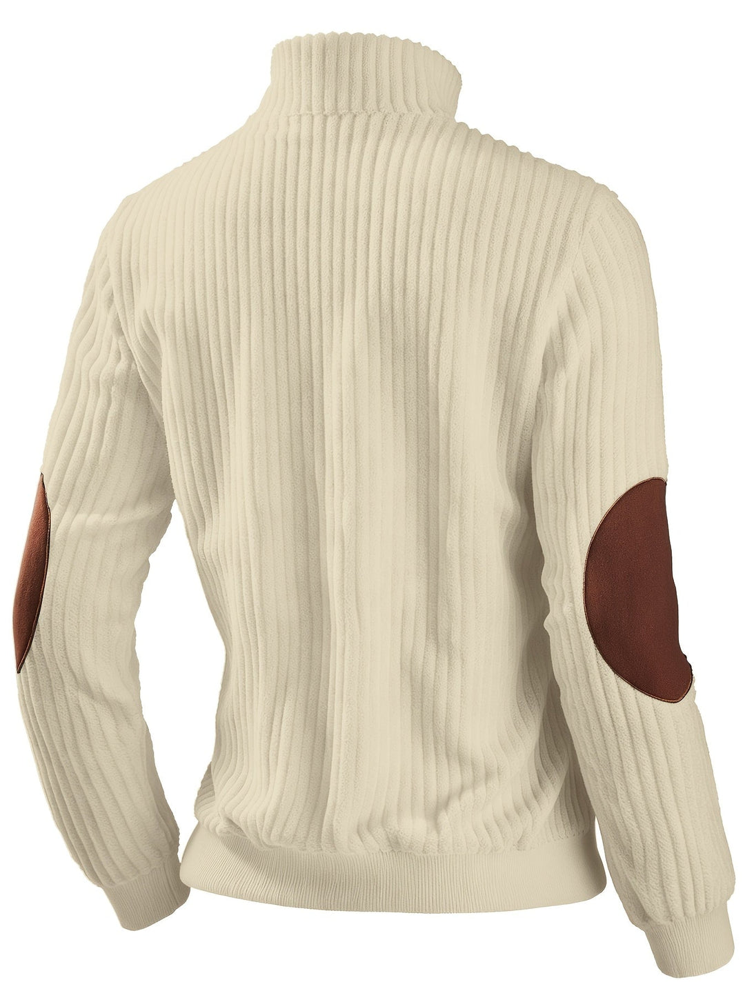 Ribbstickad med kvartsdragkedja pullover