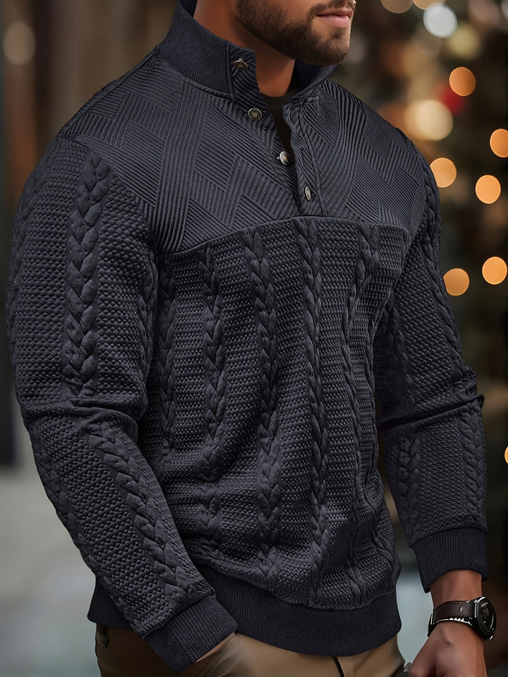 Strukturerad med ståkrage pullover