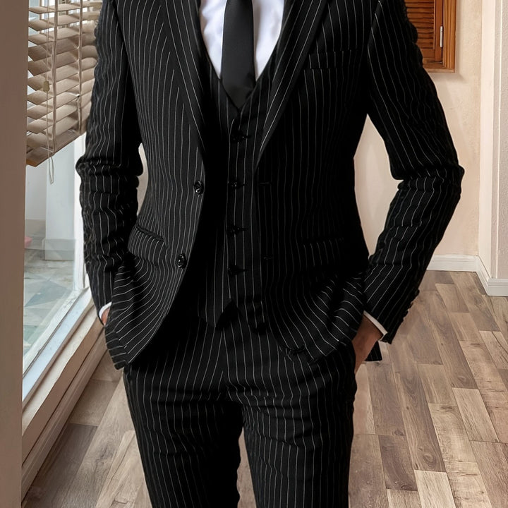 Pinstripe tredelad kostym