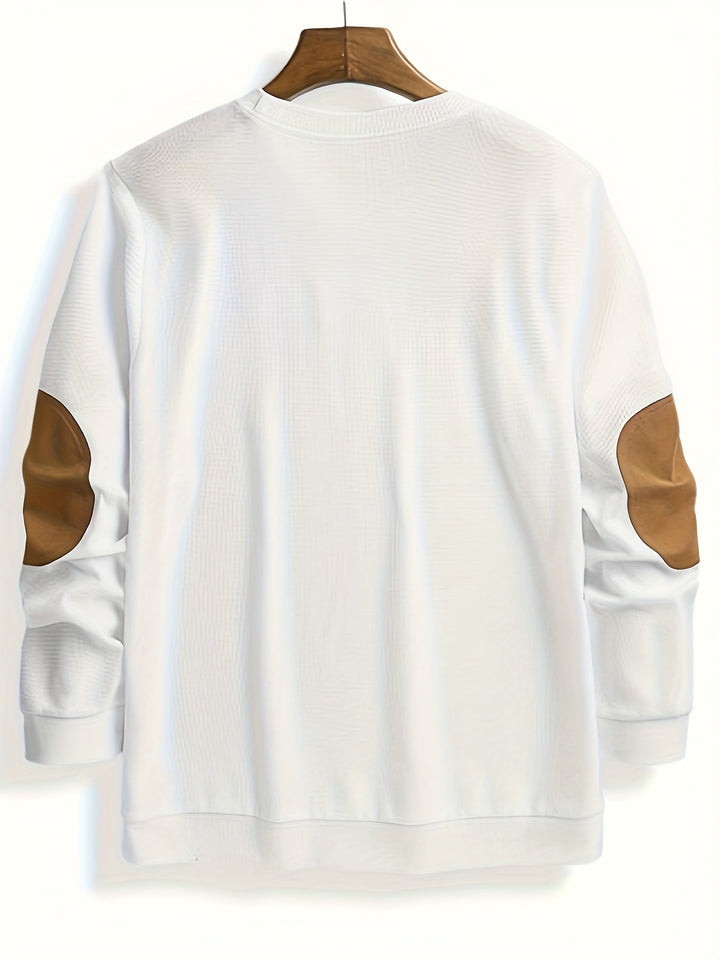 Strukturerad elbow-patch pullover
