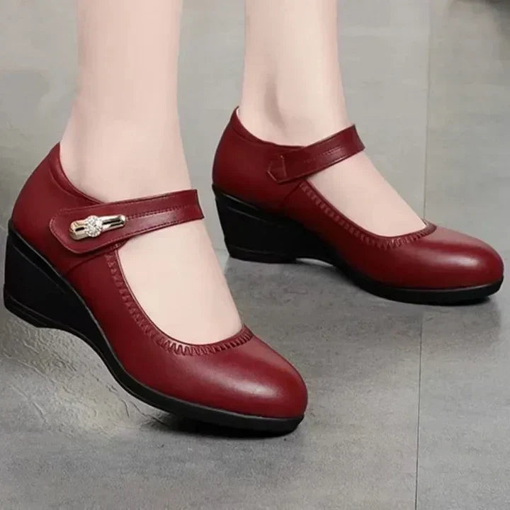 Elegant mellan-klack komfort skor