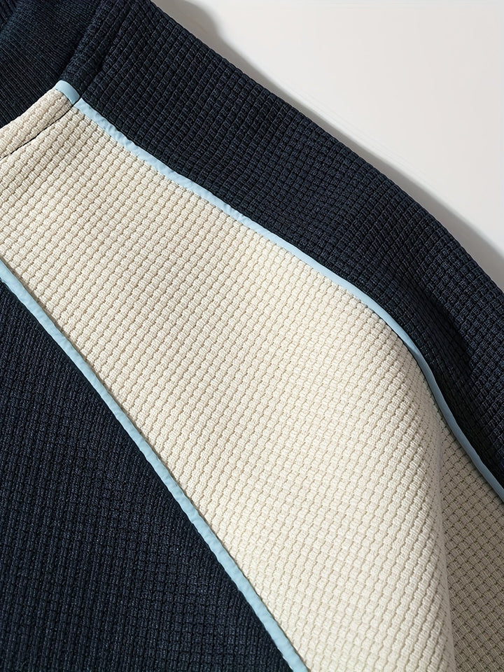 Färgblock rundhalsad sweatshirt