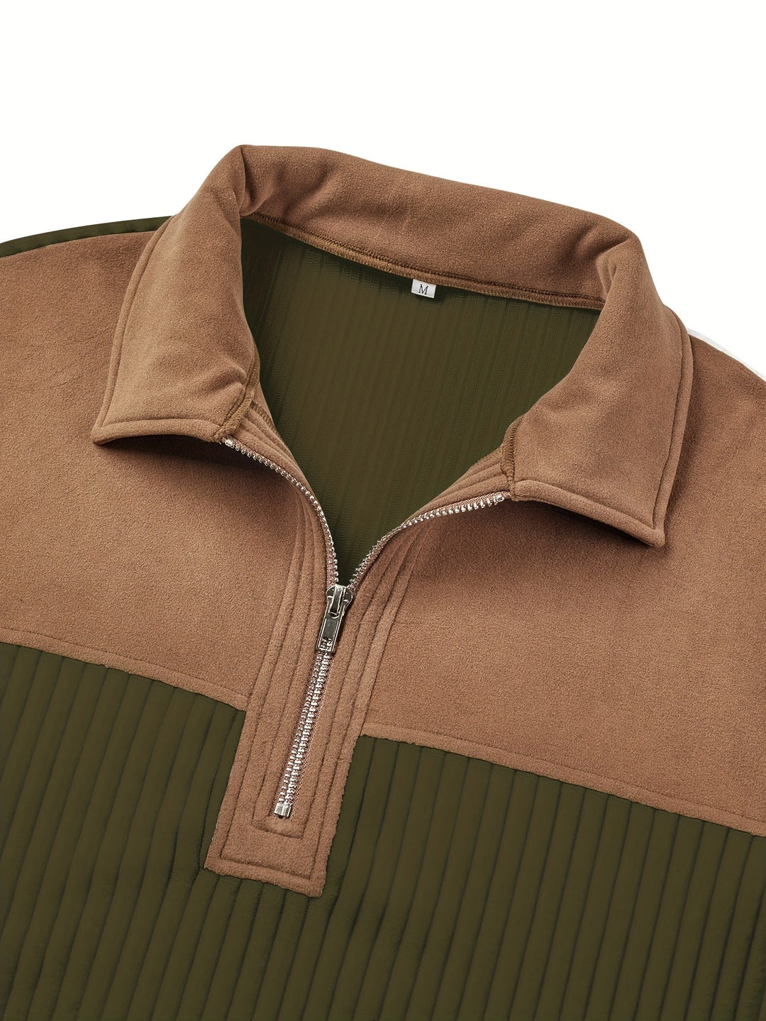 Two-tone med kvartsdragkedja pullover