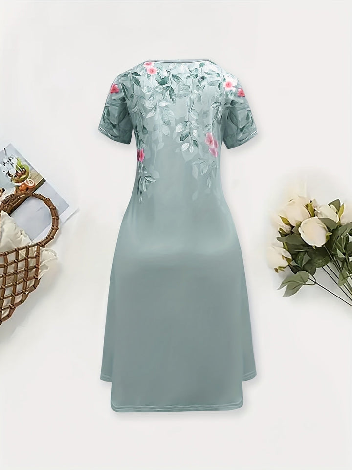 Graciös blommig -linje klänning