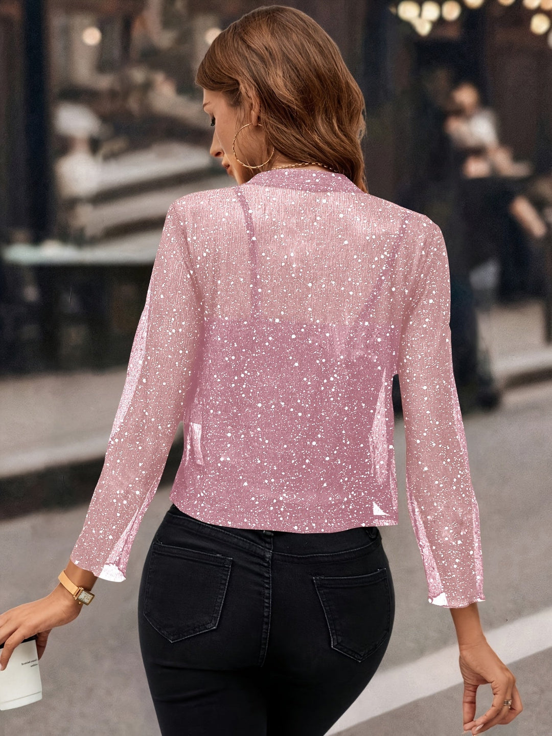 Shimmer cropped jacka