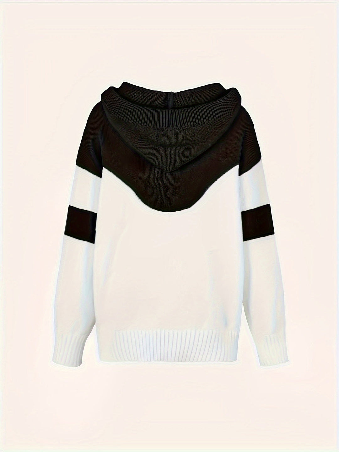Färgblock med huva pullover