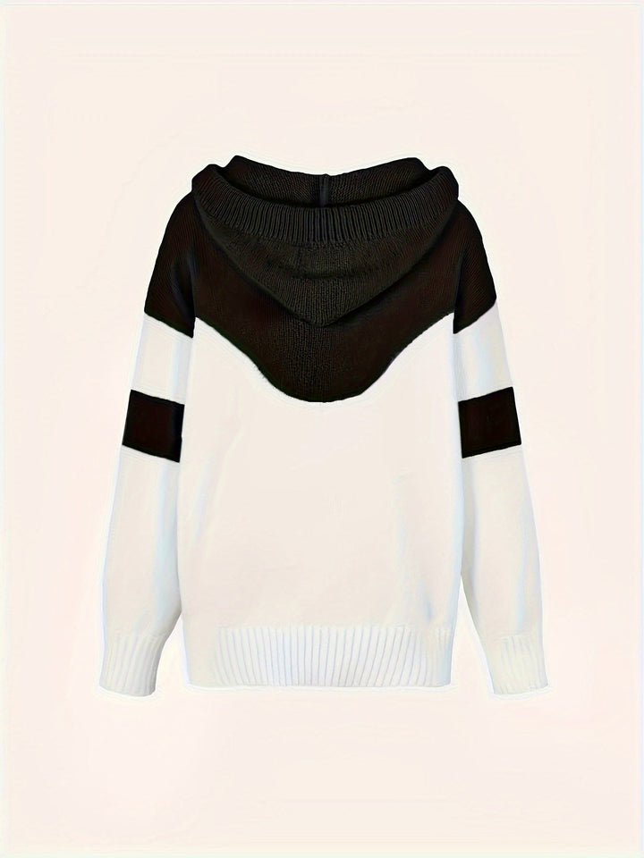 Färgblock med huva pullover