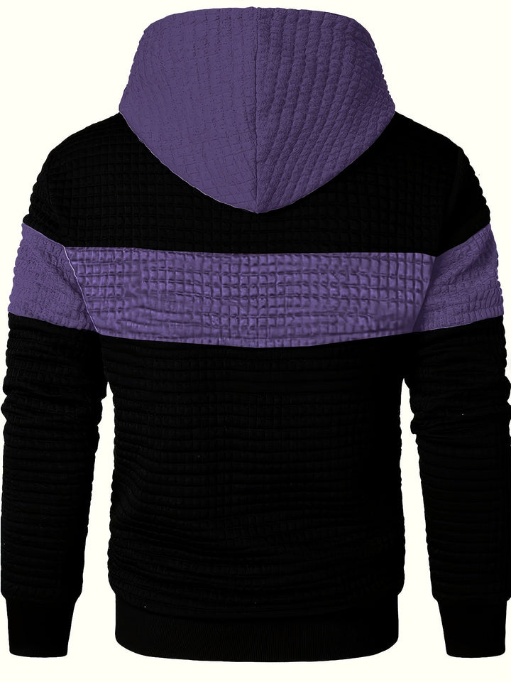 Strukturerad färgblock hoodie