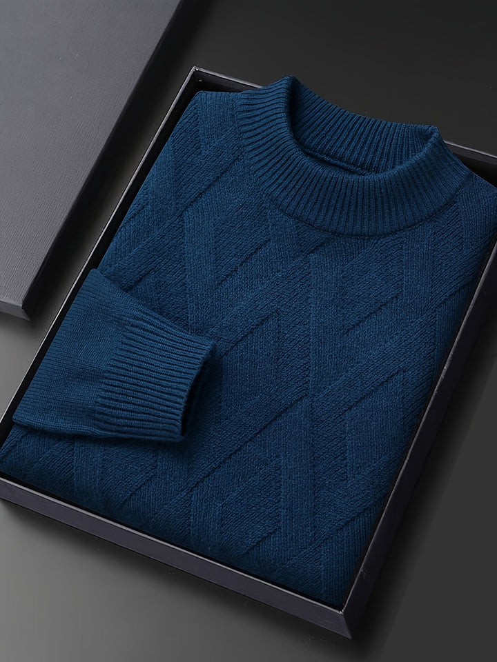 Strukturerad mockneck tröja