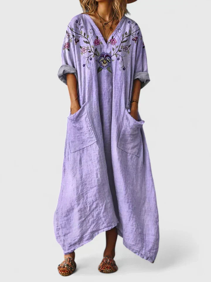 Elegant oversize ficka klänning