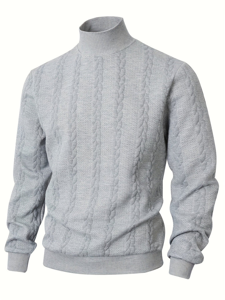 Strukturerad med hög hals sweatshirt