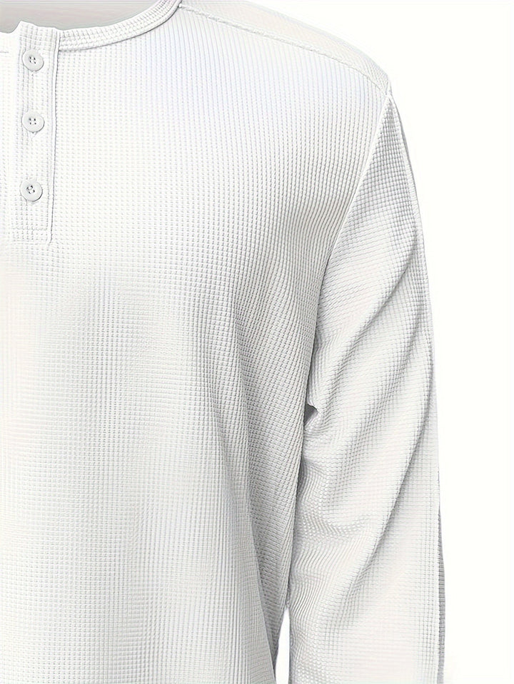 Strukturerad långärmad henley