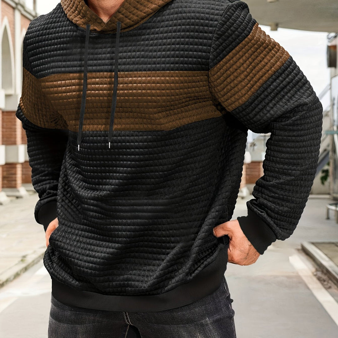 Strukturerad färgblock hoodie