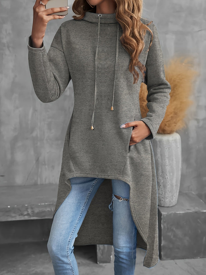 Hög-låg dragsko hoodie