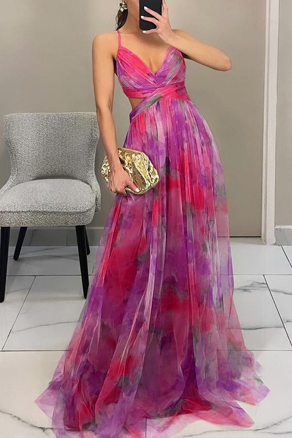 Elegant flow maxi klänning