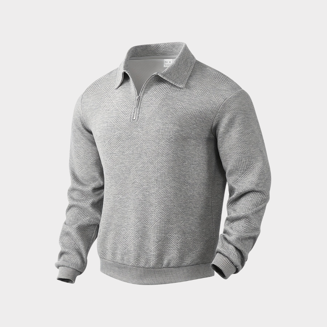Strukturerad med halv dragkedja pullover