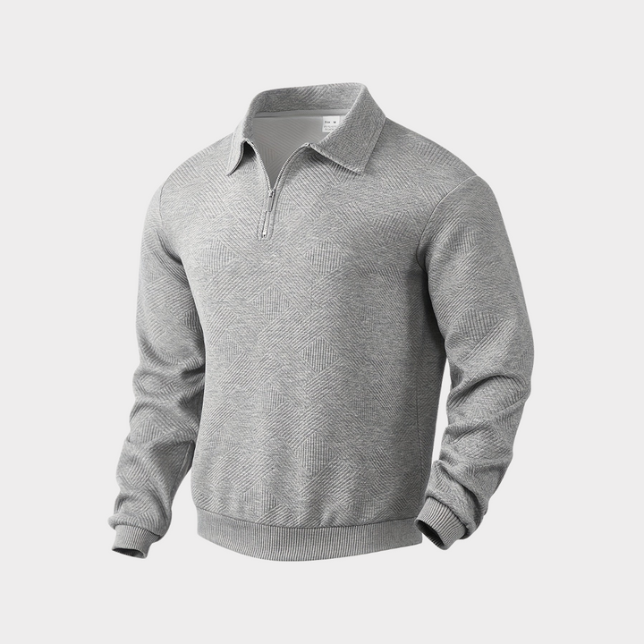 Strukturerad med halv dragkedja pullover