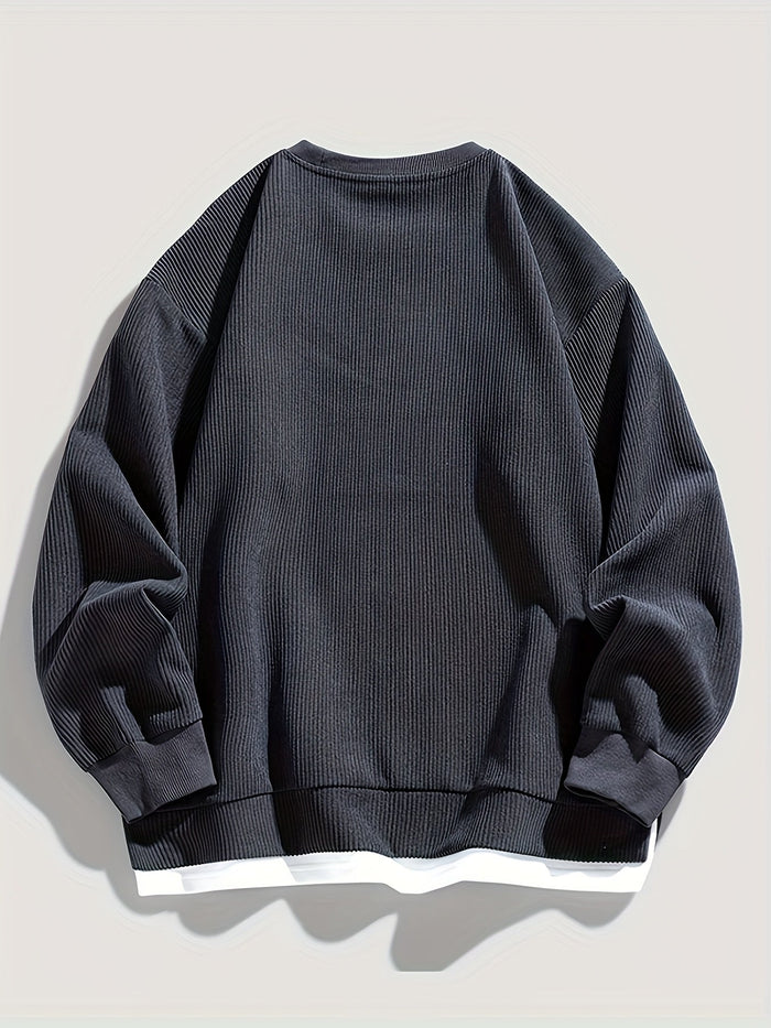 Lager-på-lager rundhalsad sweatshirt