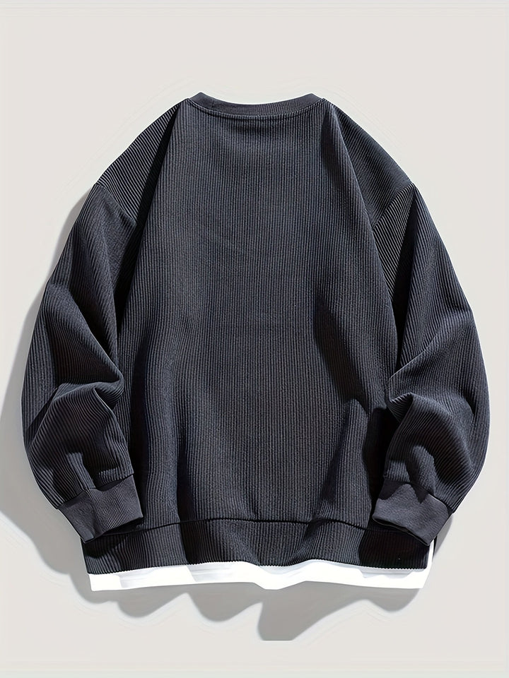 Lager-på-lager rundhalsad sweatshirt