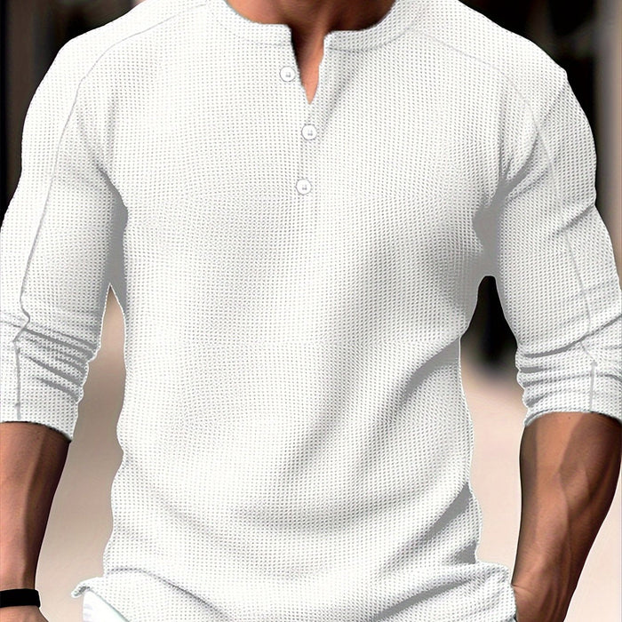 Strukturerad långärmad henley