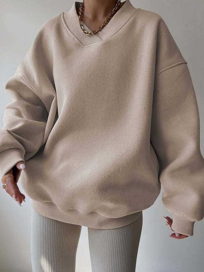 Avslappnad med halv dragkedja sweatshirt
