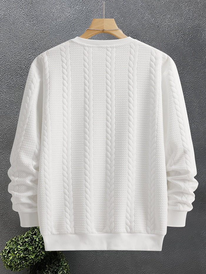 Strukturerad rundhalsad sweatshirt