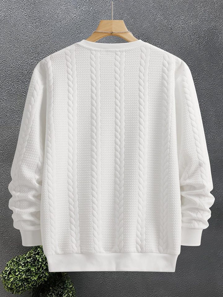 Strukturerad rundhalsad sweatshirt