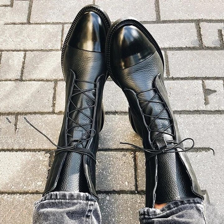 Elegant med snörning ankelboots