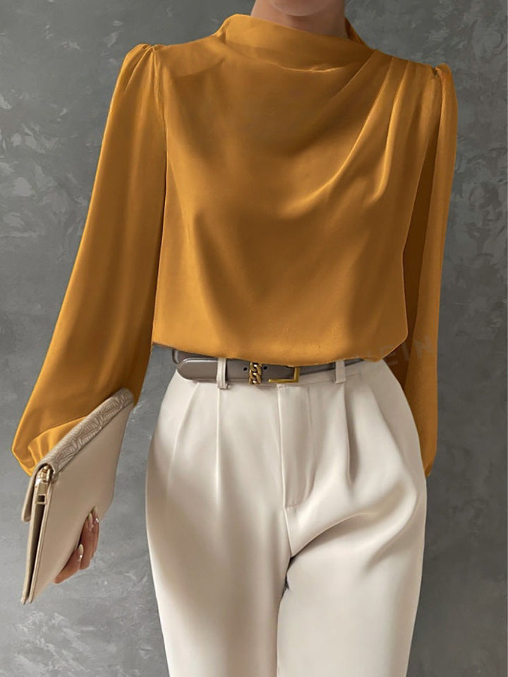Elegant draped långärmad blus