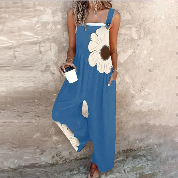 Snygg blommig vid ben jumpsuit