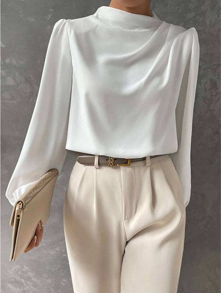 Elegant draped långärmad blus