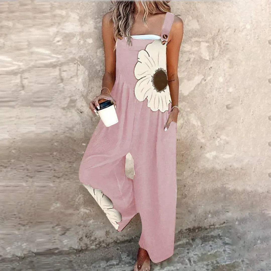 Snygg blommig vid ben jumpsuit