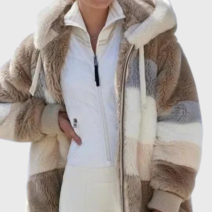 Elegant flerfärgad varm puffer jacka