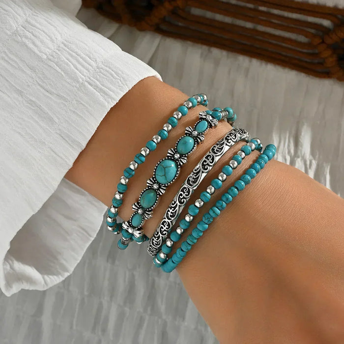 Snygg boho turquoise beads bracelets