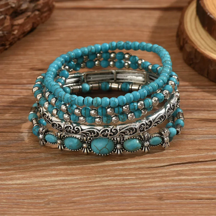 Snygg boho turquoise beads bracelets